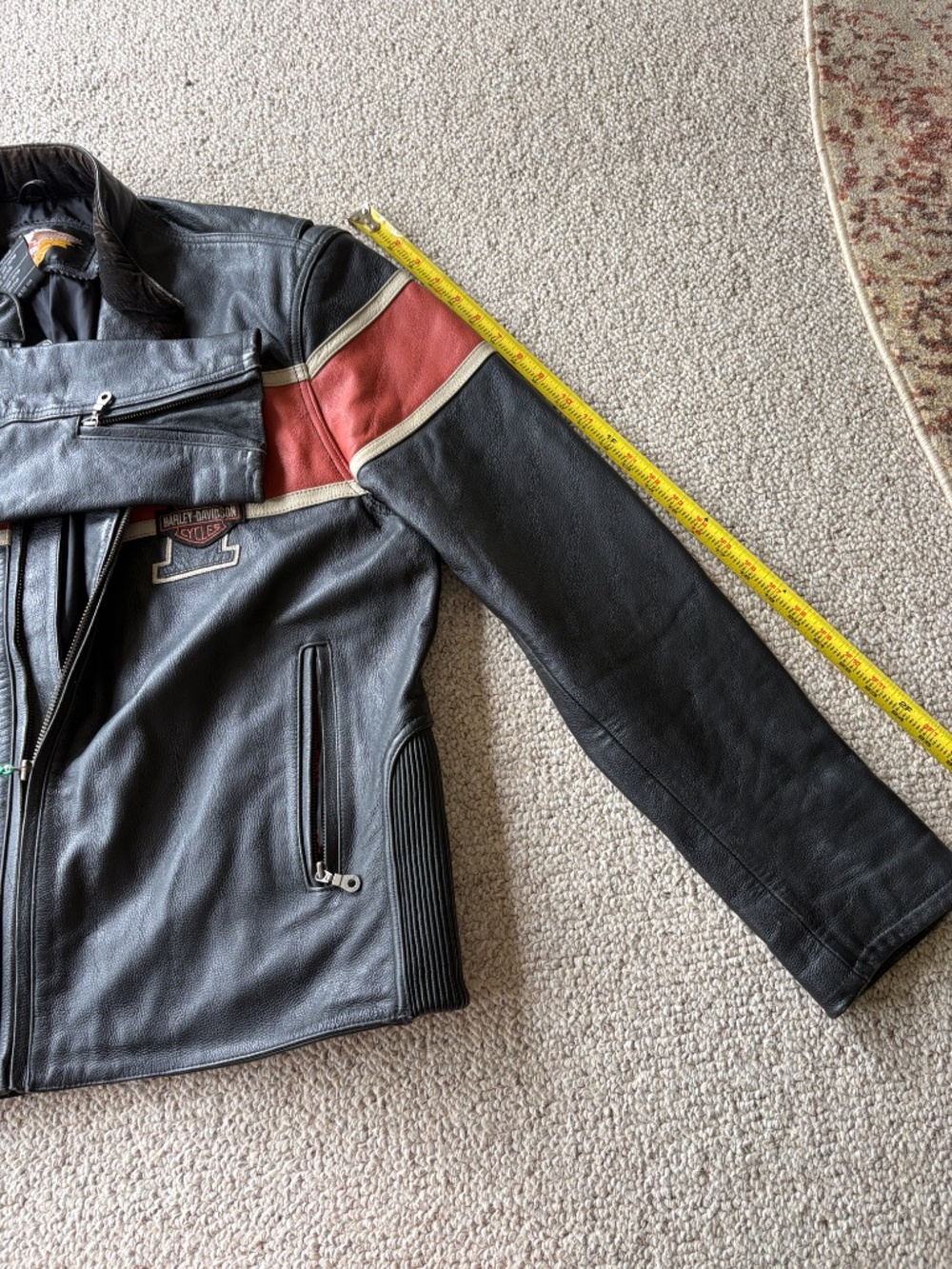 Harley Davidson Victory Lane Leather Jacket XL | #1 Logo Cafe Racer Motorcycle - Picture 13 of 14